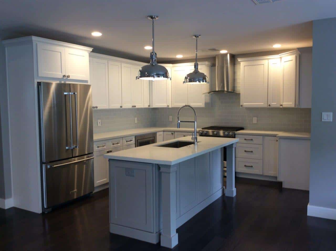 Newly painted kitchen with silver appliances